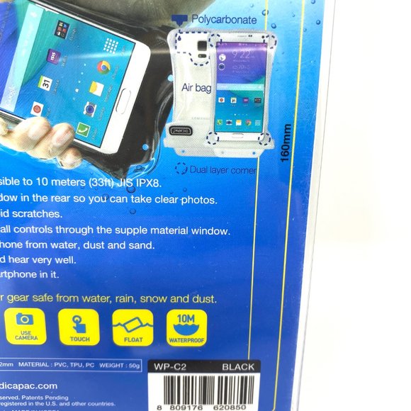 Waterproof Case Smartphone WP-C2 Dicapac Mobile Phone 14.5 cm 5.7" Cover Black - Picture 3 of 5